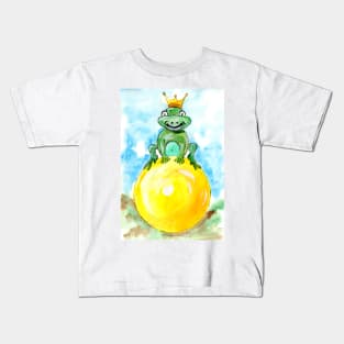 Frog Prince Watercolor Kids T-Shirt